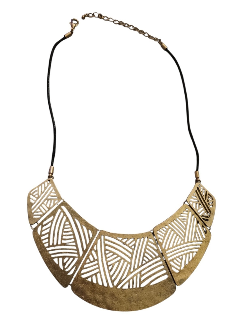 Gold Geometric Cutout Statement Necklace - Women Jewelry